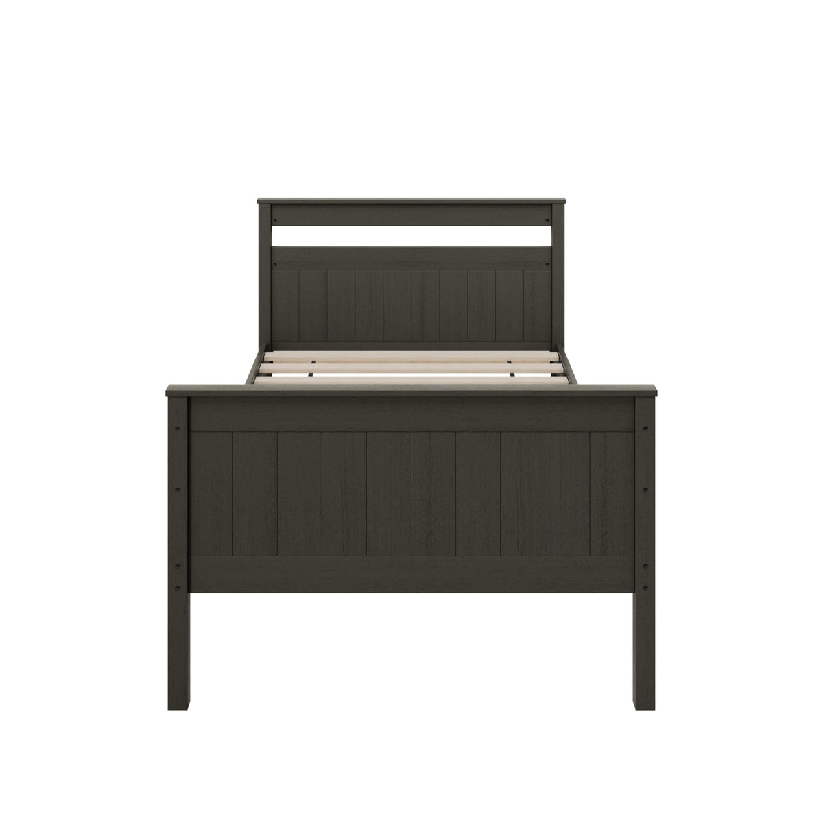 Home Design Lorain Twin Over Twin Solid Wood Bunk Bed with Sturdy Guardrails and Ladder, Easy Assembly