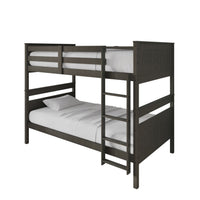 Home Design Lorain Twin Over Twin Solid Wood Bunk Bed with Sturdy Guardrails and Ladder, Easy Assembly