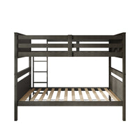 Home Design Lorain Twin Over Twin Solid Wood Bunk Bed with Sturdy Guardrails and Ladder, Easy Assembly