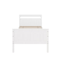 Home Design Lorain Twin Over Twin Solid Wood Bunk Bed with Sturdy Guardrails and Ladder, Easy Assembly