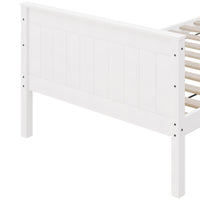 Home Design Lorain Twin Over Twin Solid Wood Bunk Bed with Sturdy Guardrails and Ladder, Easy Assembly