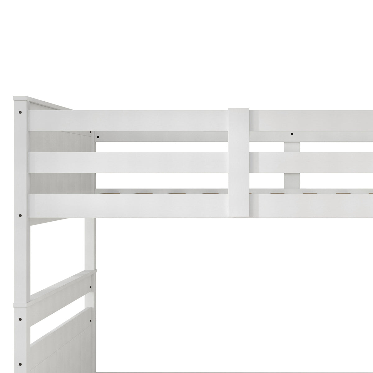 Home Design Lorain Twin Over Twin Solid Wood Bunk Bed with Sturdy Guardrails and Ladder, Easy Assembly