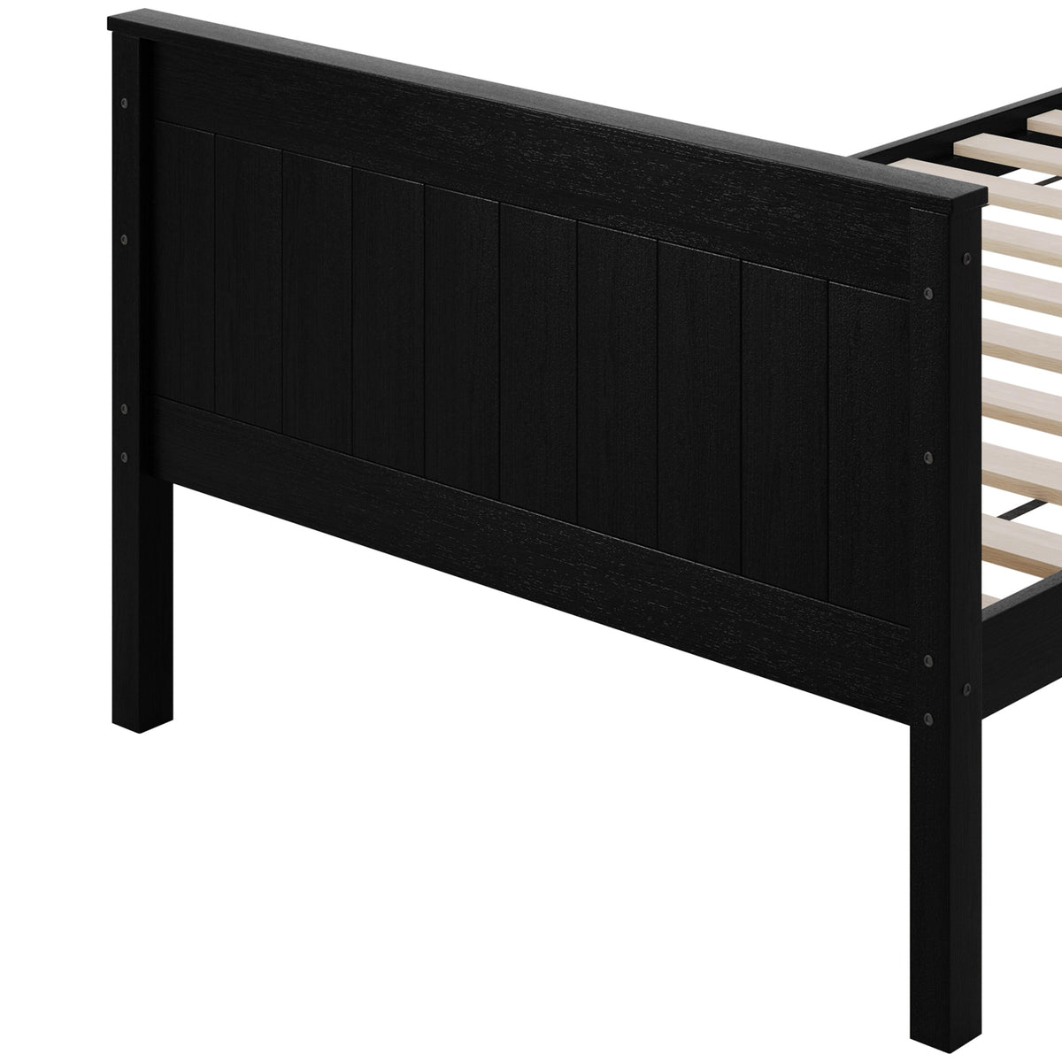 Home Design Lorain Twin Over Twin Solid Wood Bunk Bed with Sturdy Guardrails and Ladder, Easy Assembly