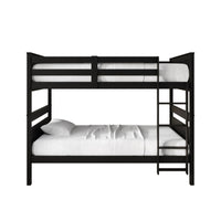 Home Design Lorain Twin Over Twin Solid Wood Bunk Bed with Sturdy Guardrails and Ladder, Easy Assembly