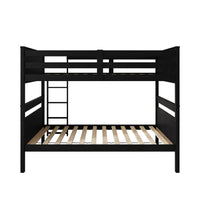 Home Design Lorain Twin Over Twin Solid Wood Bunk Bed with Sturdy Guardrails and Ladder, Easy Assembly
