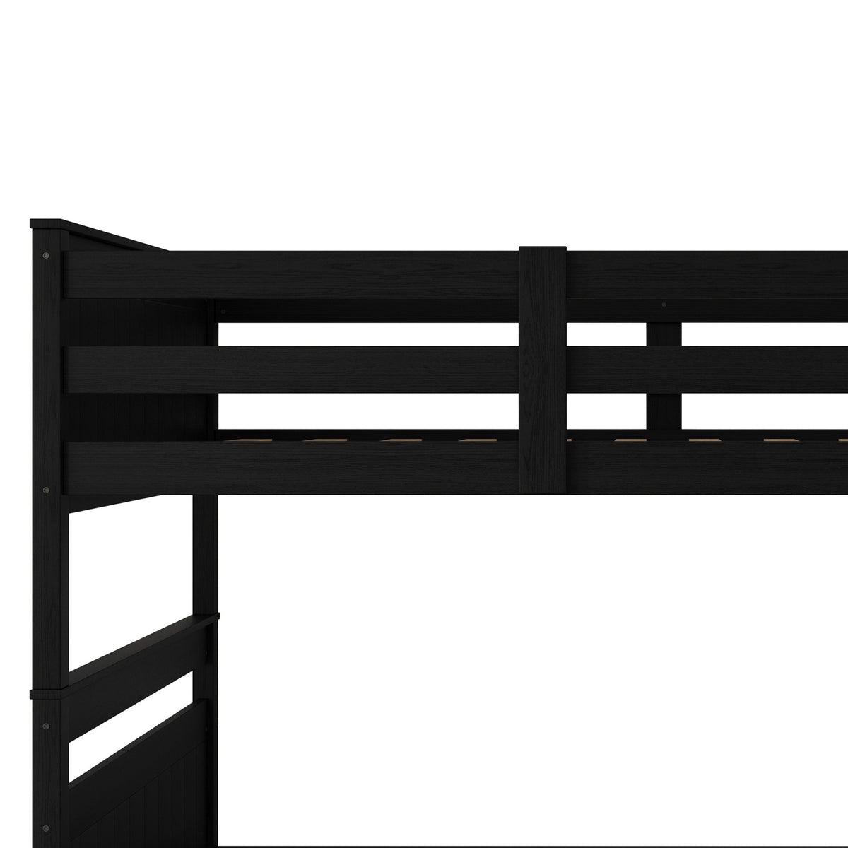 Home Design Lorain Twin Over Twin Solid Wood Bunk Bed with Sturdy Guardrails and Ladder, Easy Assembly