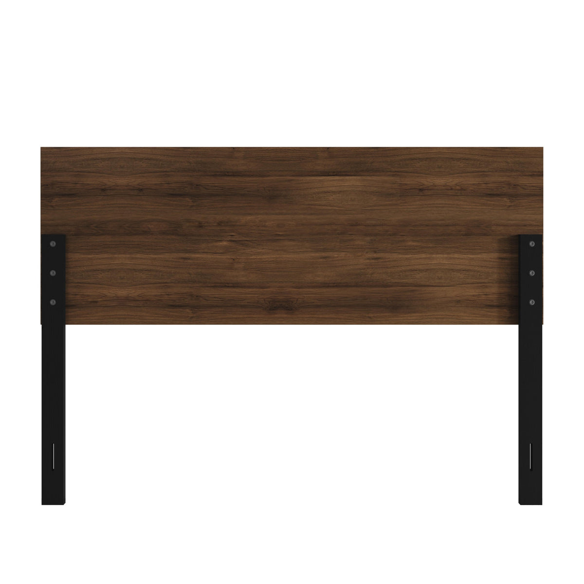 Home Design Yakima Modern Wood Panel Headboard with Adjustable Metal Legs – Contemporary Bedroom Headboard with Natural Wood Grain Finish & Sleek Black Steel Support