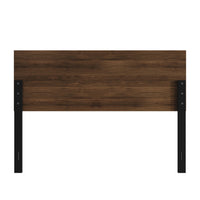 Home Design Yakima Modern Wood Panel Headboard with Adjustable Metal Legs – Contemporary Bedroom Headboard with Natural Wood Grain Finish & Sleek Black Steel Support