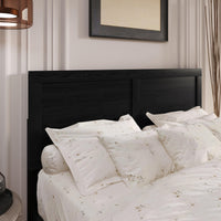 Home Design Yakima Modern Wood Panel Headboard with Adjustable Metal Legs – Contemporary Bedroom Headboard with Natural Wood Grain Finish & Sleek Black Steel Support