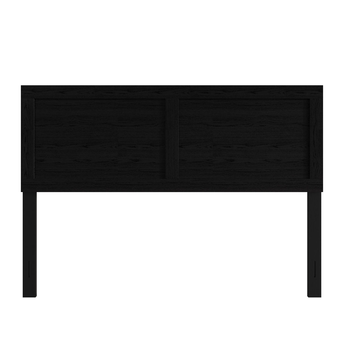 Home Design Yakima Modern Wood Panel Headboard with Adjustable Metal Legs – Contemporary Bedroom Headboard with Natural Wood Grain Finish & Sleek Black Steel Support