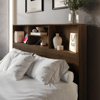 Home Design Pomona Freestanding Bookcase Storage Headboard with Shelves