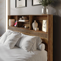 Home Design Pomona Freestanding Bookcase Storage Headboard with Shelves