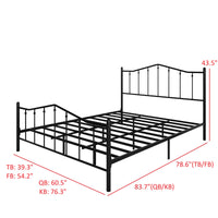 Home Design Atmore Metal Platform Bed Frame, Iron Bed with Headboard & Footboard, No Box Spring Needed