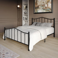 Home Design Atmore Metal Platform Bed Frame, Iron Bed with Headboard & Footboard, No Box Spring Needed