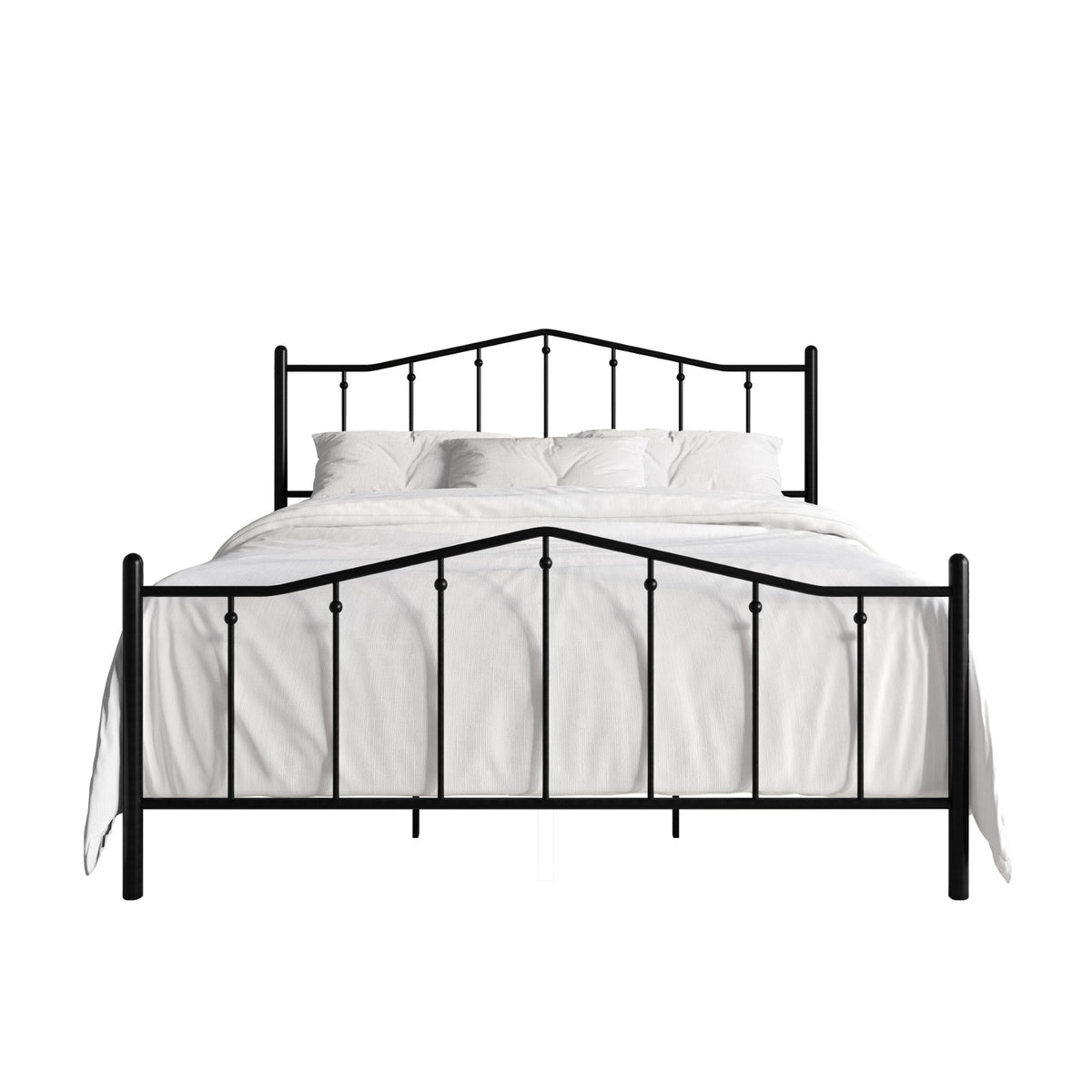 Home Design Atmore Metal Platform Bed Frame, Iron Bed with Headboard & Footboard, No Box Spring Needed