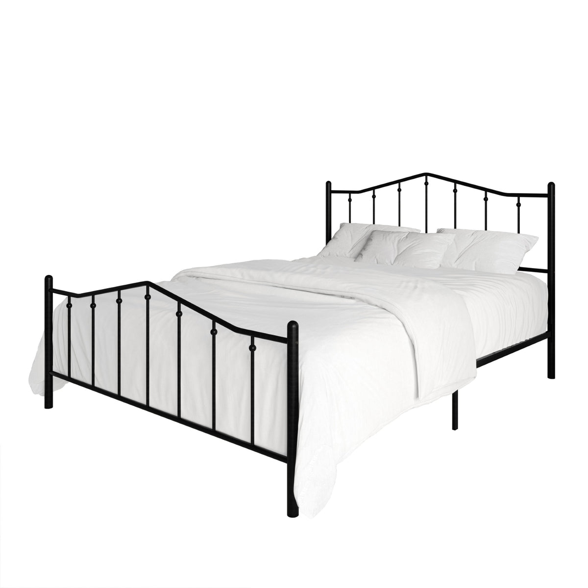 Home Design Atmore Metal Platform Bed Frame, Iron Bed with Headboard & Footboard, No Box Spring Needed