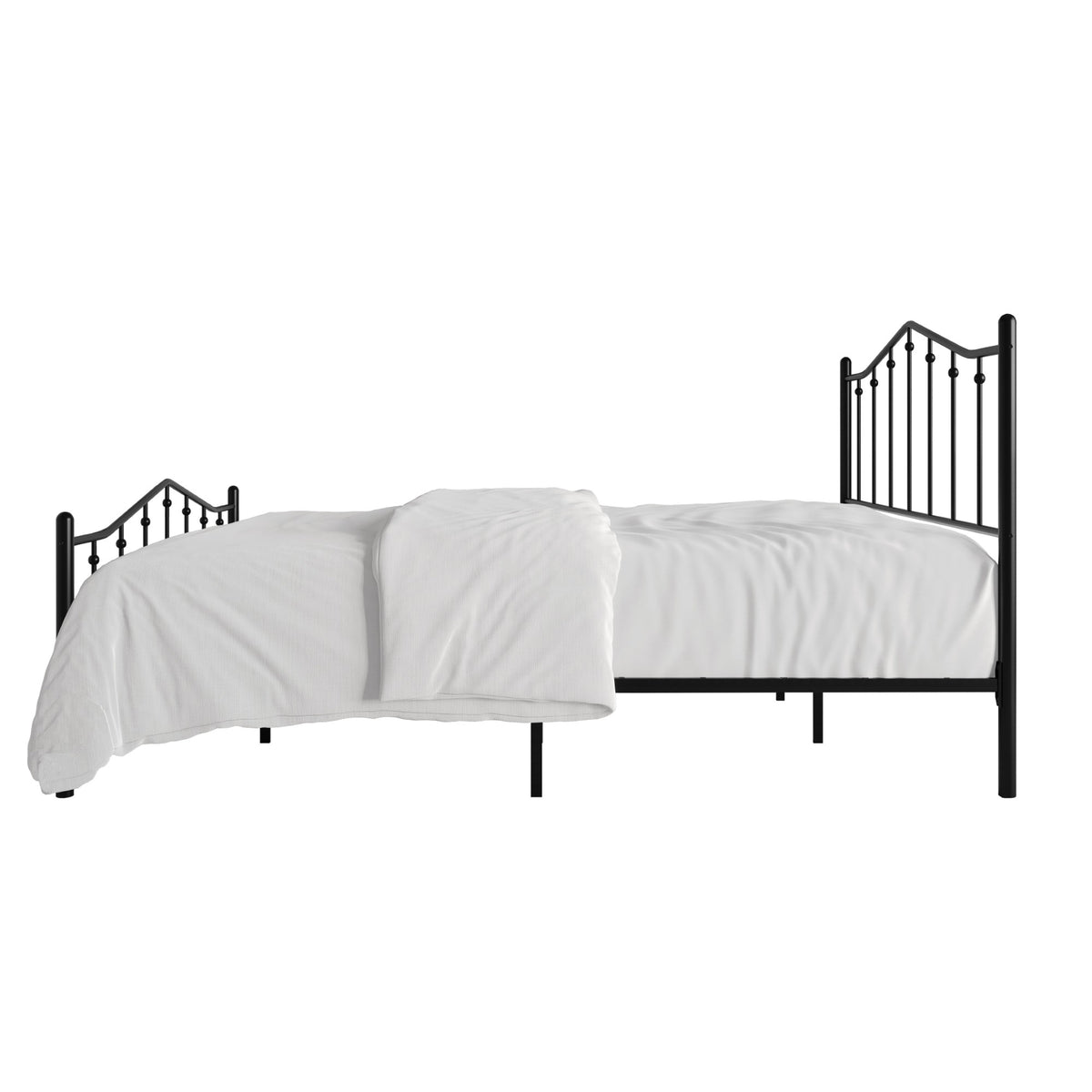 Home Design Atmore Metal Platform Bed Frame, Iron Bed with Headboard & Footboard, No Box Spring Needed
