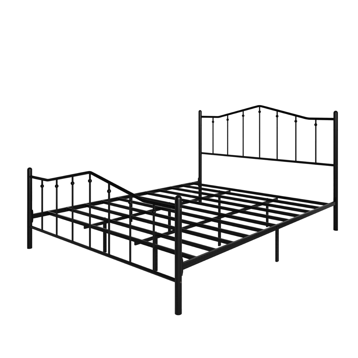 Home Design Atmore Metal Platform Bed Frame, Iron Bed with Headboard & Footboard, No Box Spring Needed
