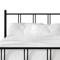 Home Design Decatur Metal Platform Bed Frame, Classic Vertical Slat Headboard & Footboard, Easy Assembly
