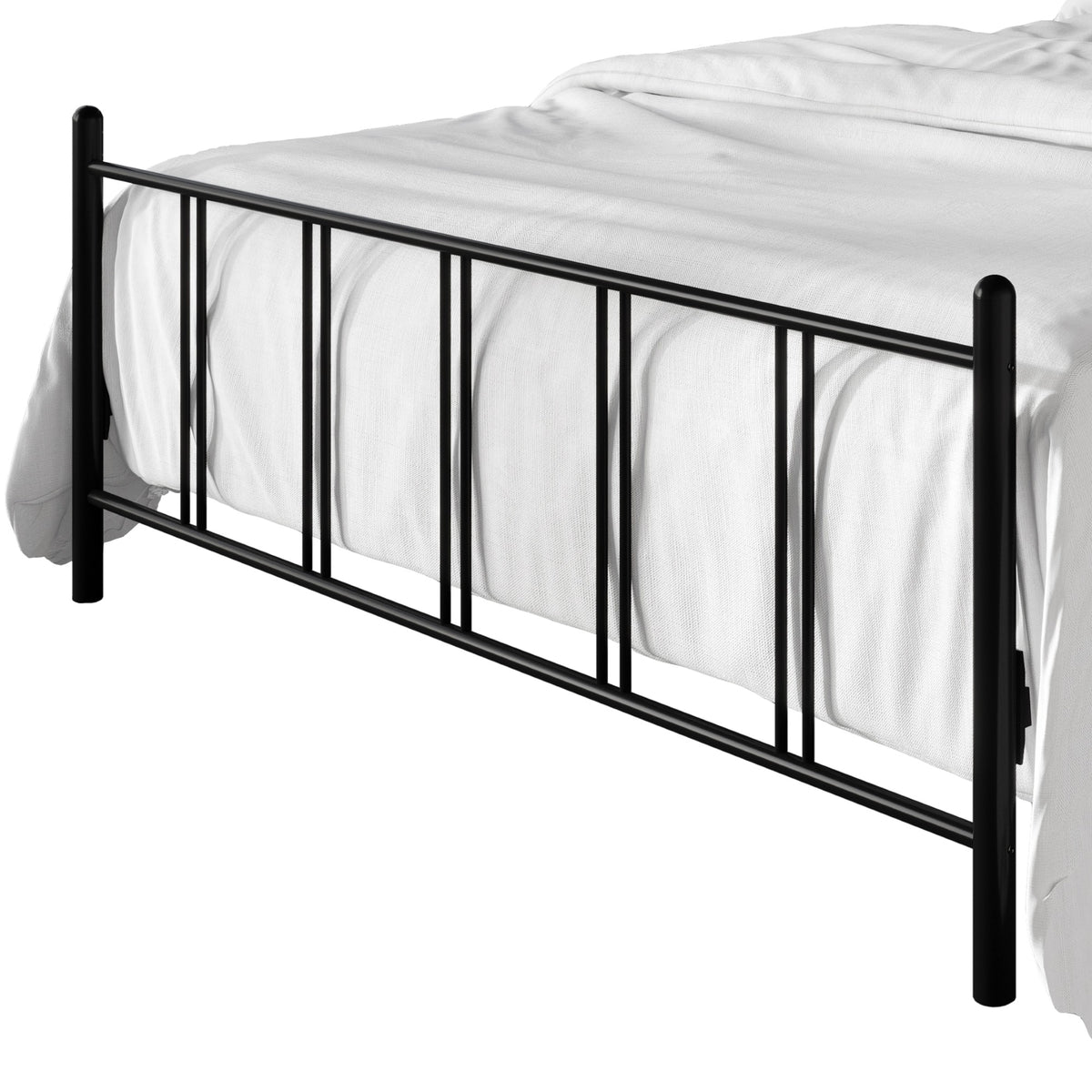 Home Design Decatur Metal Platform Bed Frame, Classic Vertical Slat Headboard & Footboard, Easy Assembly