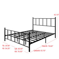 Home Design Decatur Metal Platform Bed Frame, Classic Vertical Slat Headboard & Footboard, Easy Assembly