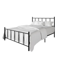 Home Design Decatur Metal Platform Bed Frame, Classic Vertical Slat Headboard & Footboard, Easy Assembly