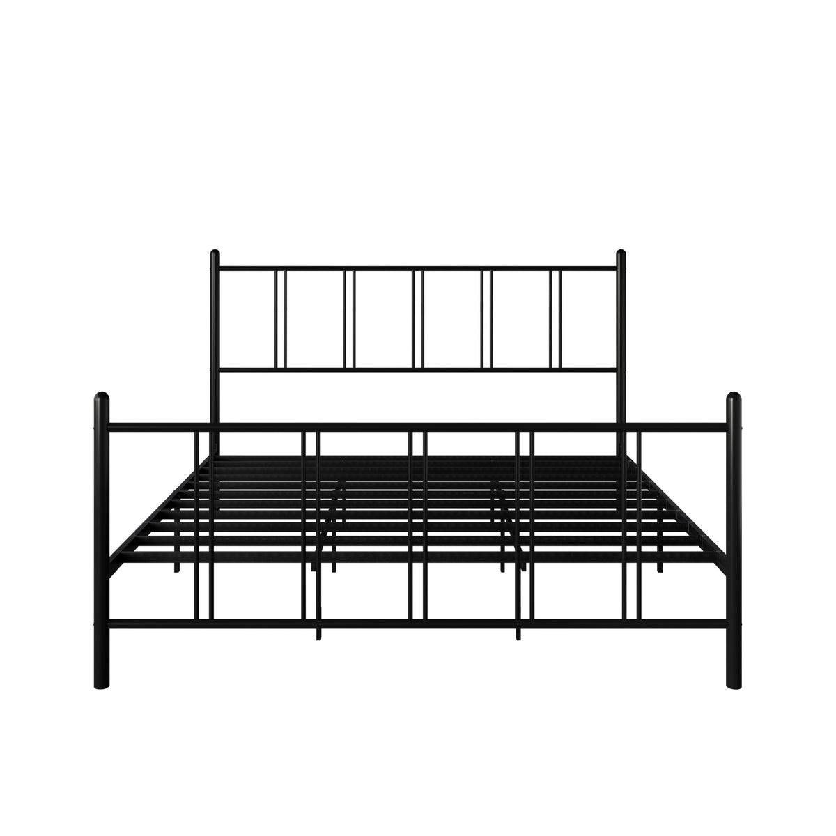 Home Design Decatur Metal Platform Bed Frame, Classic Vertical Slat Headboard & Footboard, Easy Assembly