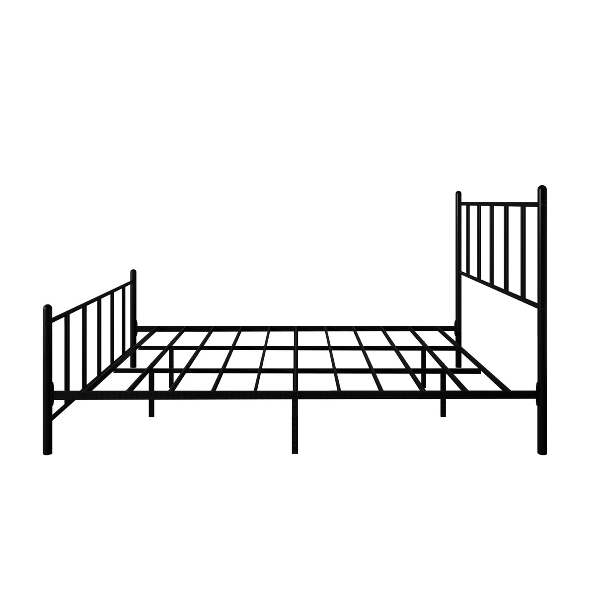 Home Design Decatur Metal Platform Bed Frame, Classic Vertical Slat Headboard & Footboard, Easy Assembly