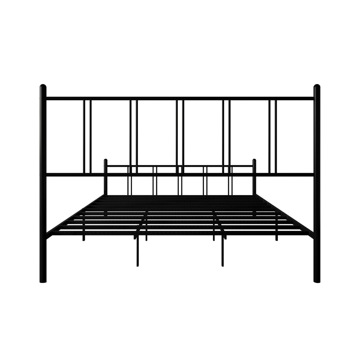 Home Design Decatur Metal Platform Bed Frame, Classic Vertical Slat Headboard & Footboard, Easy Assembly