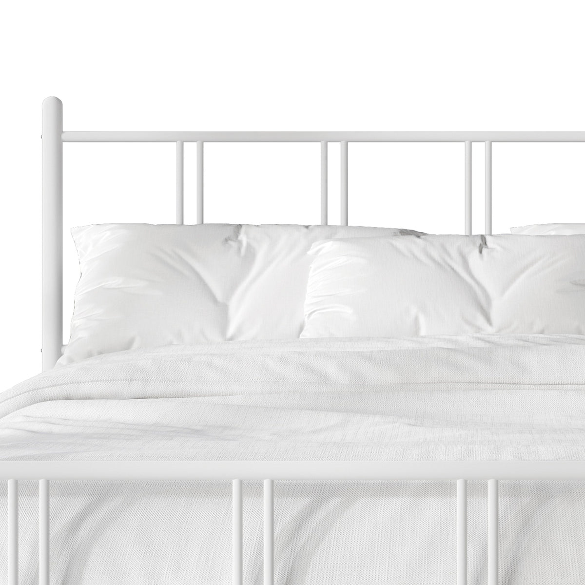 Home Design Decatur Metal Platform Bed Frame, Classic Vertical Slat Headboard & Footboard, Easy Assembly