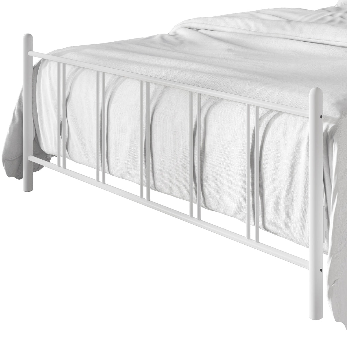 Home Design Decatur Metal Platform Bed Frame, Classic Vertical Slat Headboard & Footboard, Easy Assembly