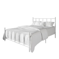 Home Design Decatur Metal Platform Bed Frame, Classic Vertical Slat Headboard & Footboard, Easy Assembly