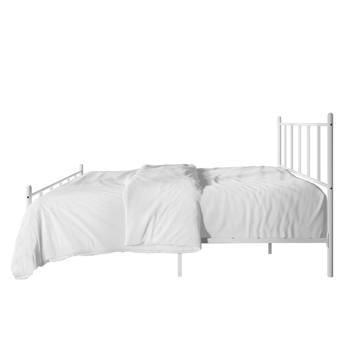 Home Design Decatur Metal Platform Bed Frame, Classic Vertical Slat Headboard & Footboard, Easy Assembly