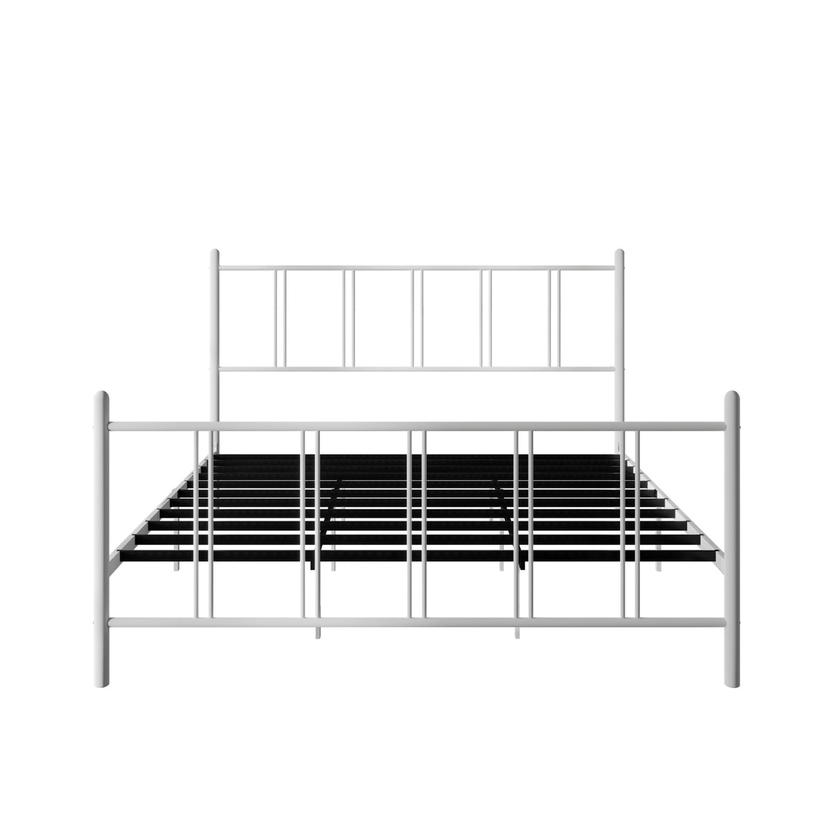 Home Design Decatur Metal Platform Bed Frame, Classic Vertical Slat Headboard & Footboard, Easy Assembly