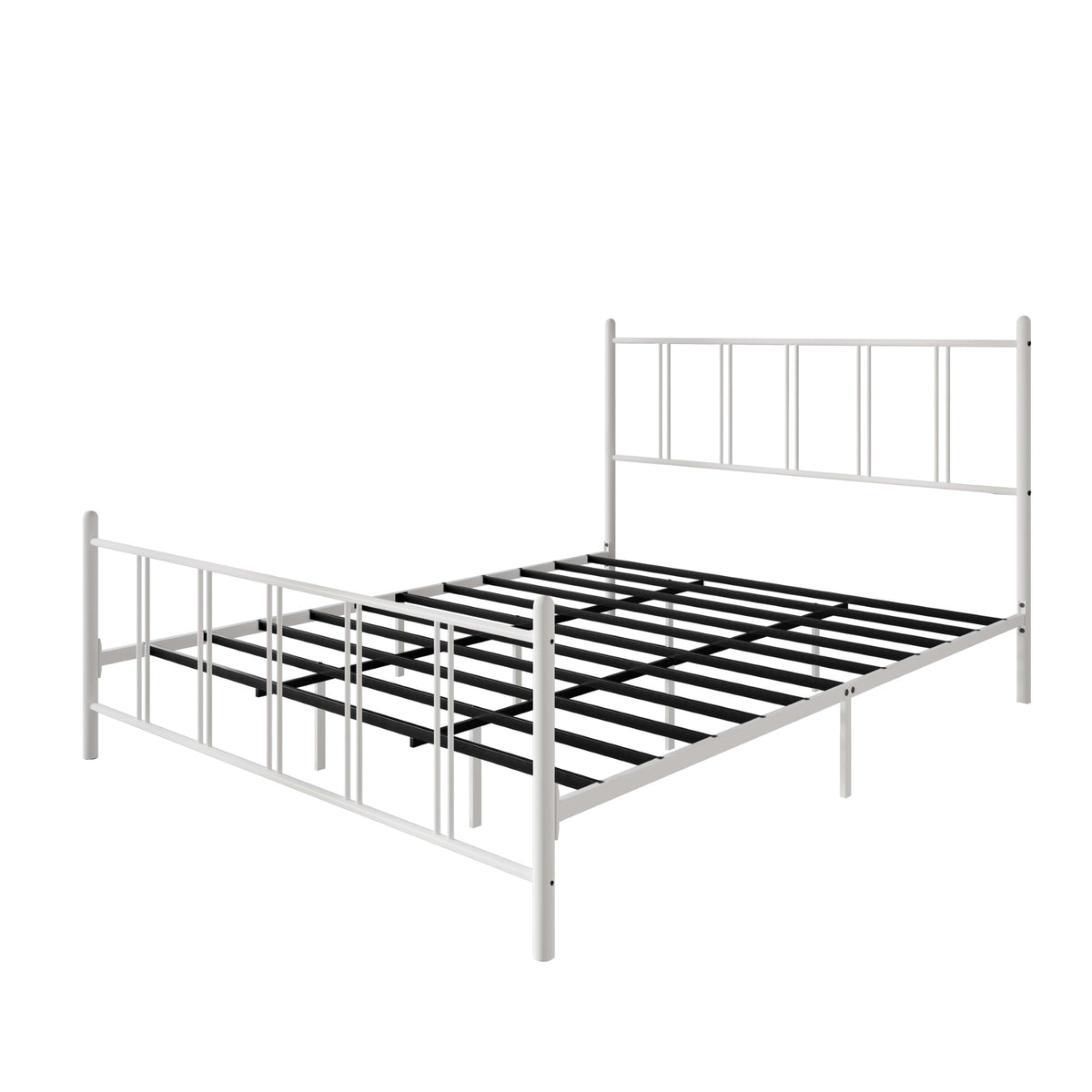 Home Design Decatur Metal Platform Bed Frame, Classic Vertical Slat Headboard & Footboard, Easy Assembly