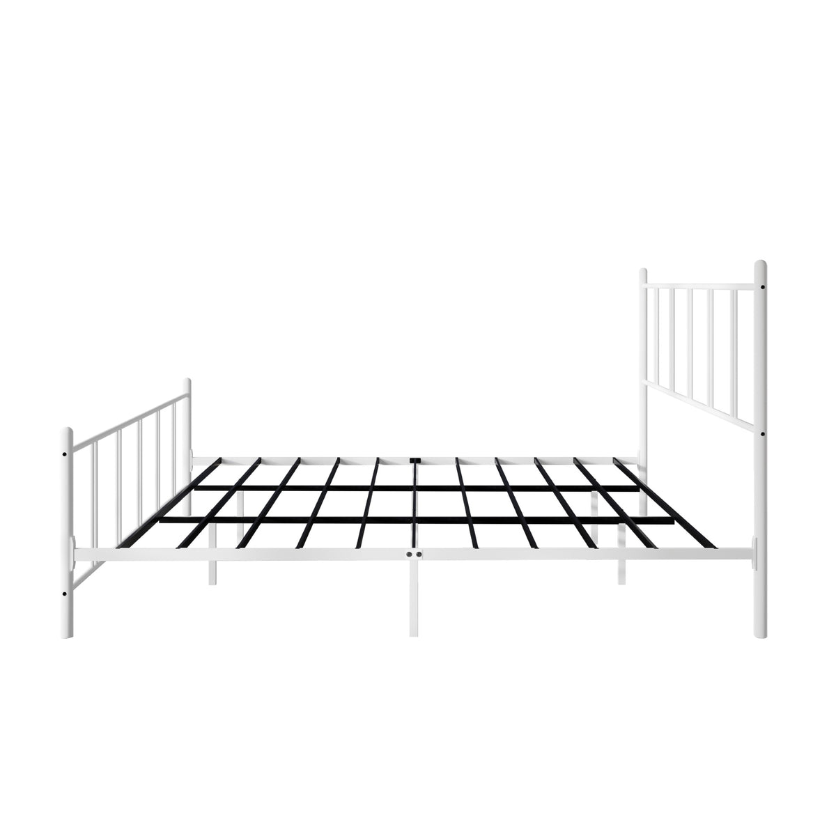 Home Design Decatur Metal Platform Bed Frame, Classic Vertical Slat Headboard & Footboard, Easy Assembly