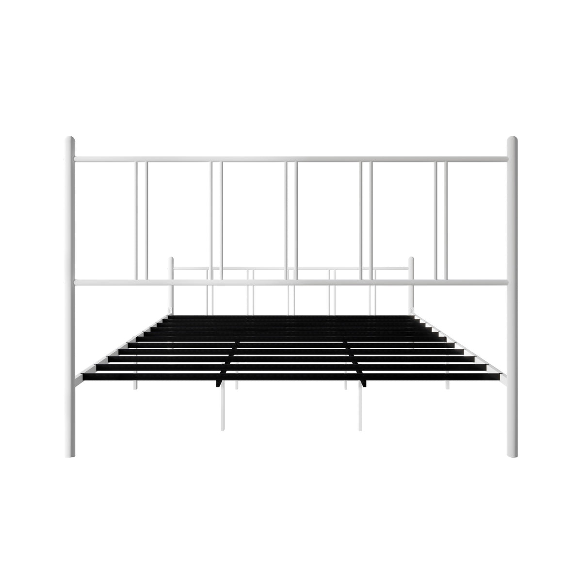 Home Design Decatur Metal Platform Bed Frame, Classic Vertical Slat Headboard & Footboard, Easy Assembly