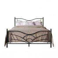 Home Design Enfield Classic Metal Platform Bed, Curved Headboard and Footboard, No Box Spring Needed