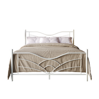 Home Design Enfield Classic Metal Platform Bed, Curved Headboard and Footboard, No Box Spring Needed