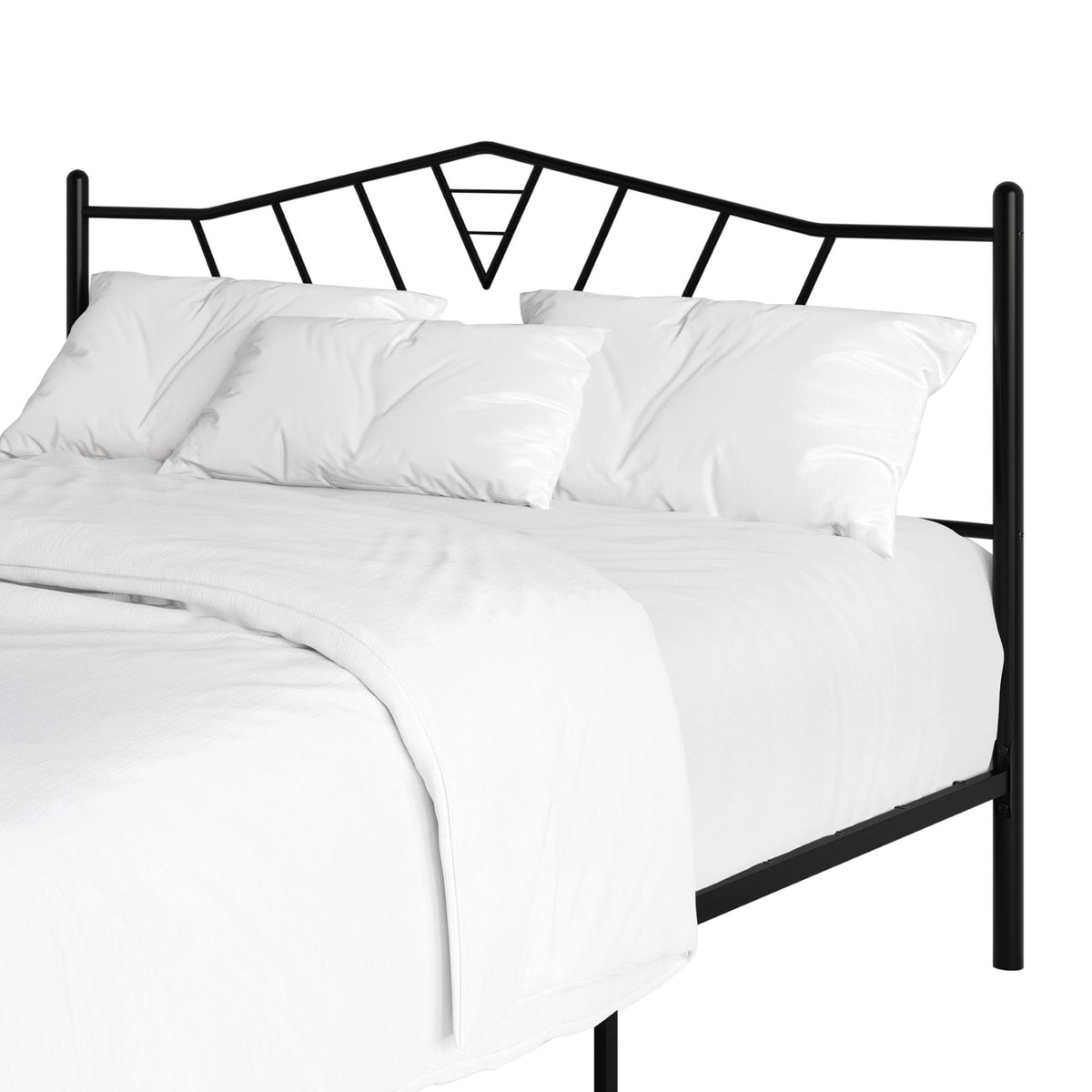 Home Design Valdosta Metal Platform Bed, No Box Spring Required, Modern Design, Easy Assembly