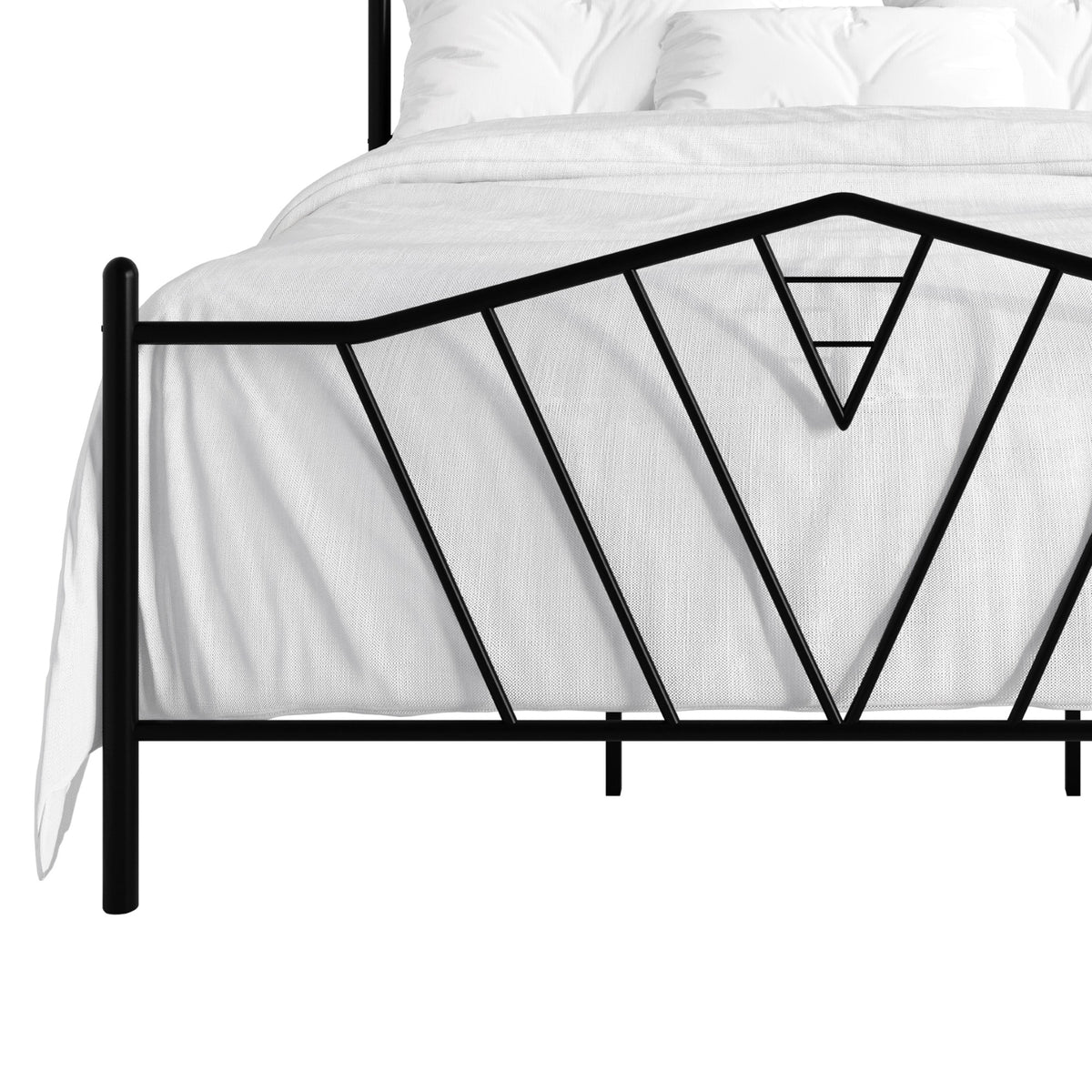 Home Design Valdosta Metal Platform Bed, No Box Spring Required, Modern Design, Easy Assembly