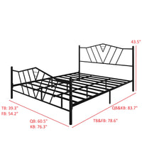 Home Design Valdosta Metal Platform Bed, No Box Spring Required, Modern Design, Easy Assembly