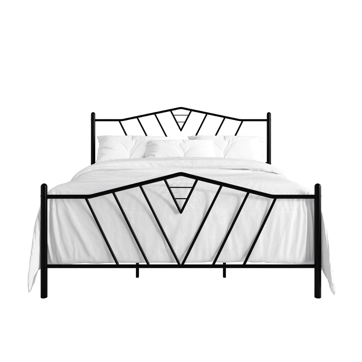 Home Design Valdosta Metal Platform Bed, No Box Spring Required, Modern Design, Easy Assembly