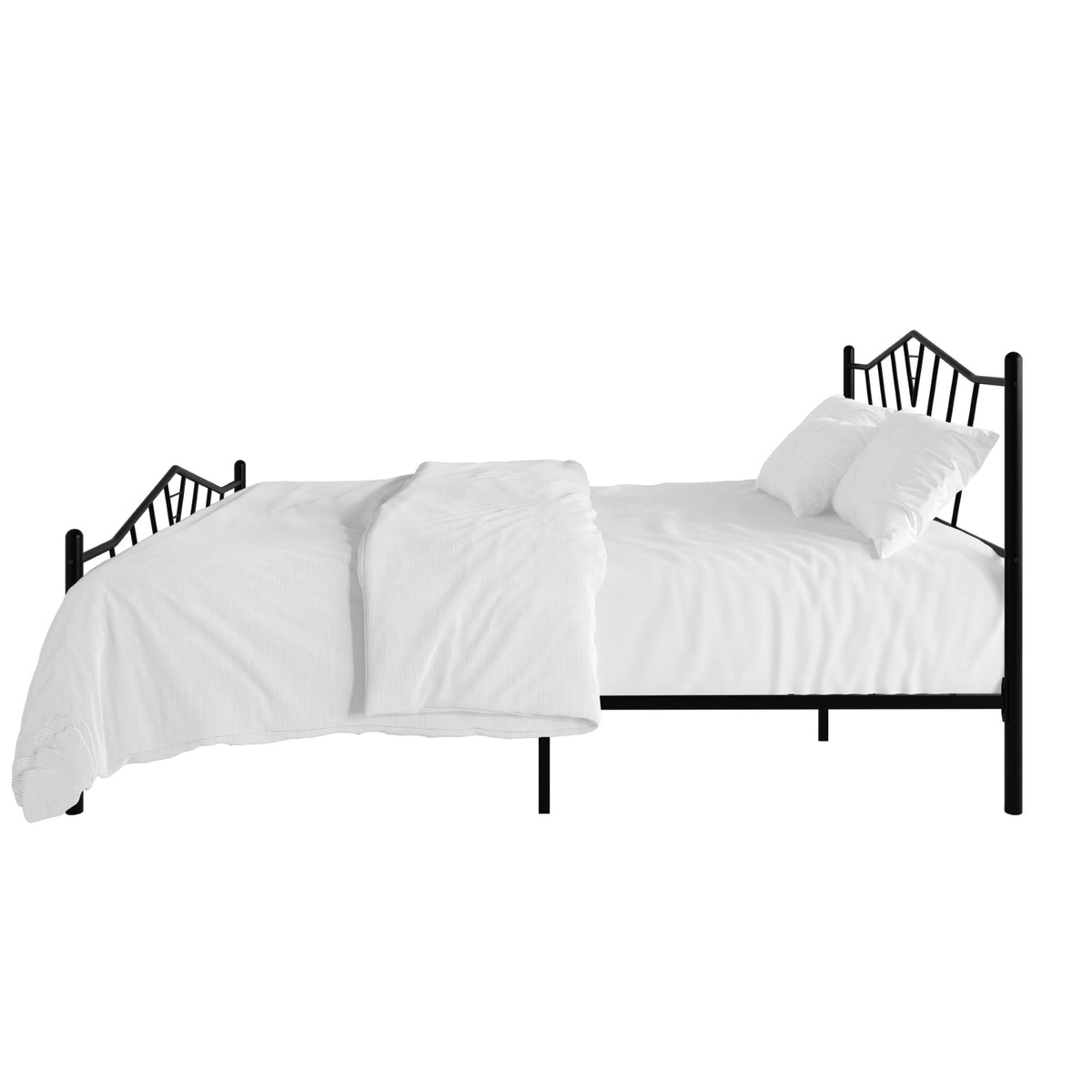 Home Design Valdosta Metal Platform Bed, No Box Spring Required, Modern Design, Easy Assembly