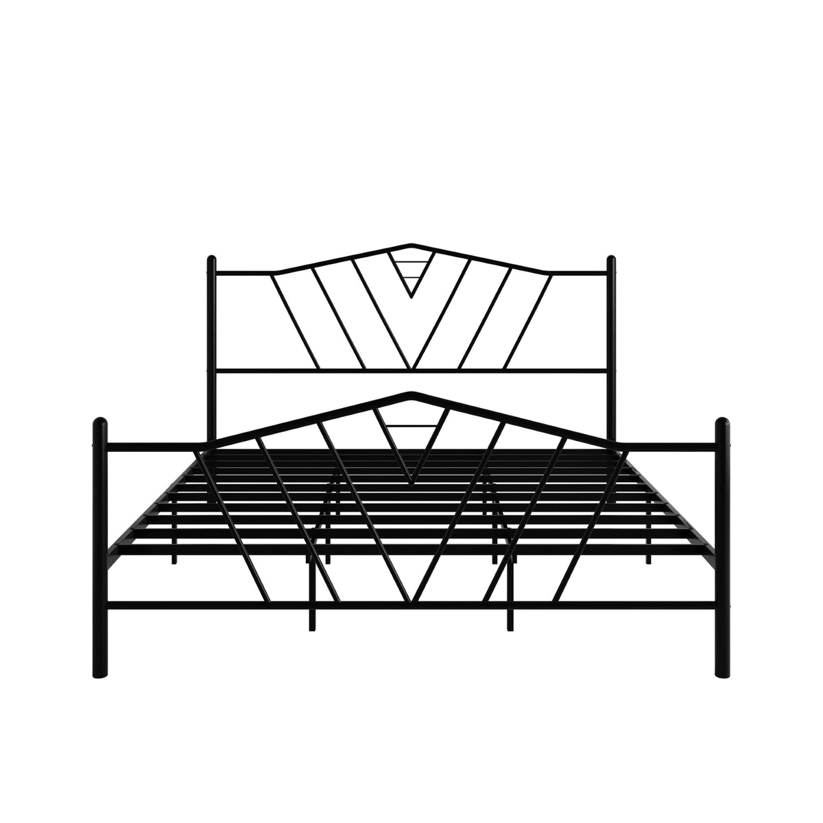 Home Design Valdosta Metal Platform Bed, No Box Spring Required, Modern Design, Easy Assembly