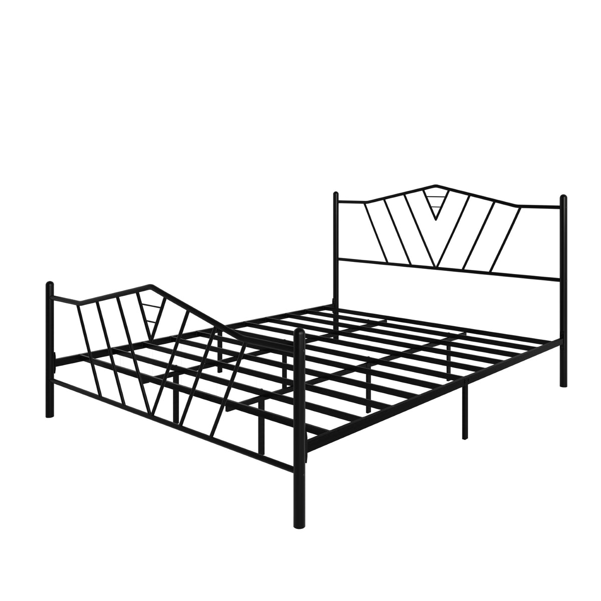 Home Design Valdosta Metal Platform Bed, No Box Spring Required, Modern Design, Easy Assembly