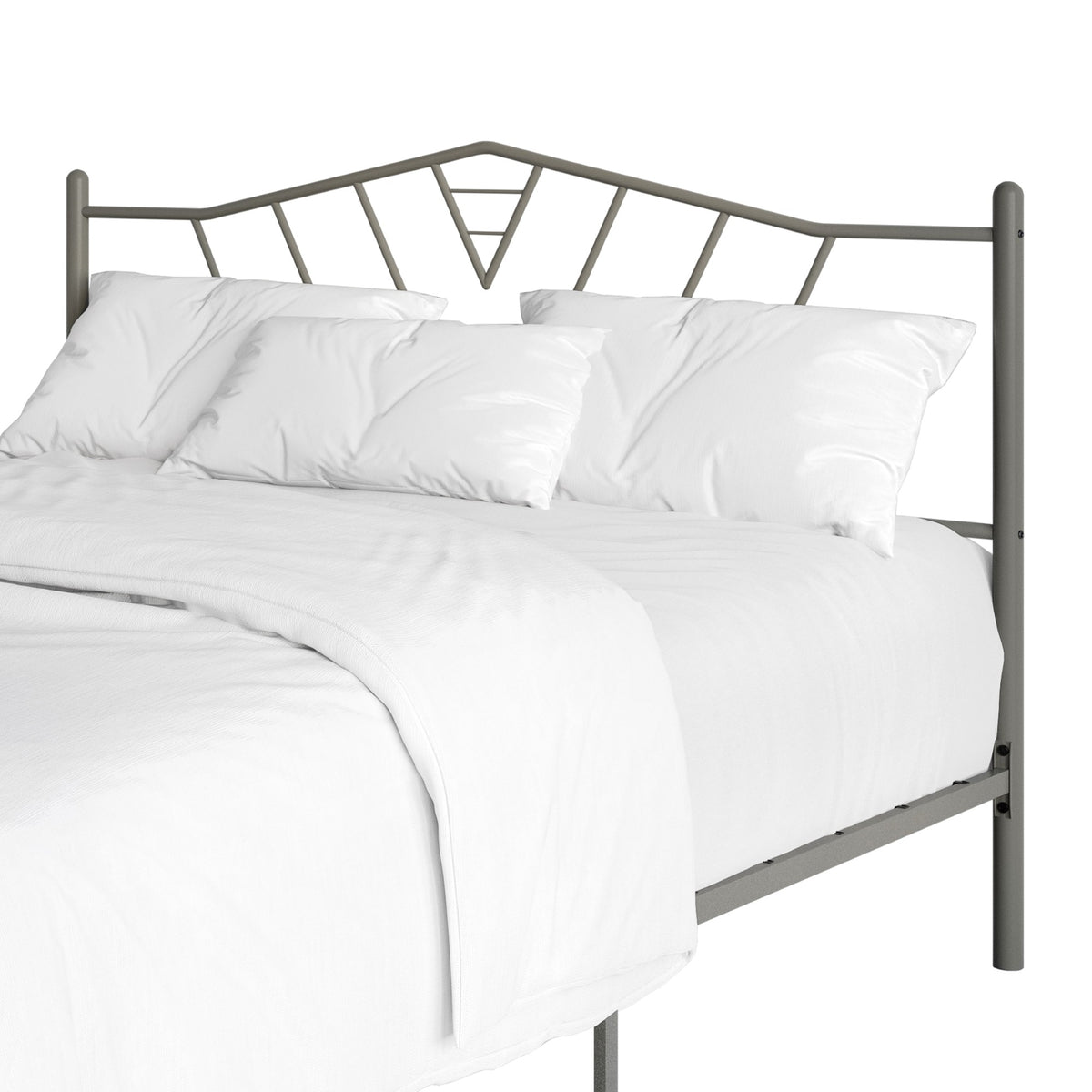Home Design Valdosta Metal Platform Bed, No Box Spring Required, Modern Design, Easy Assembly