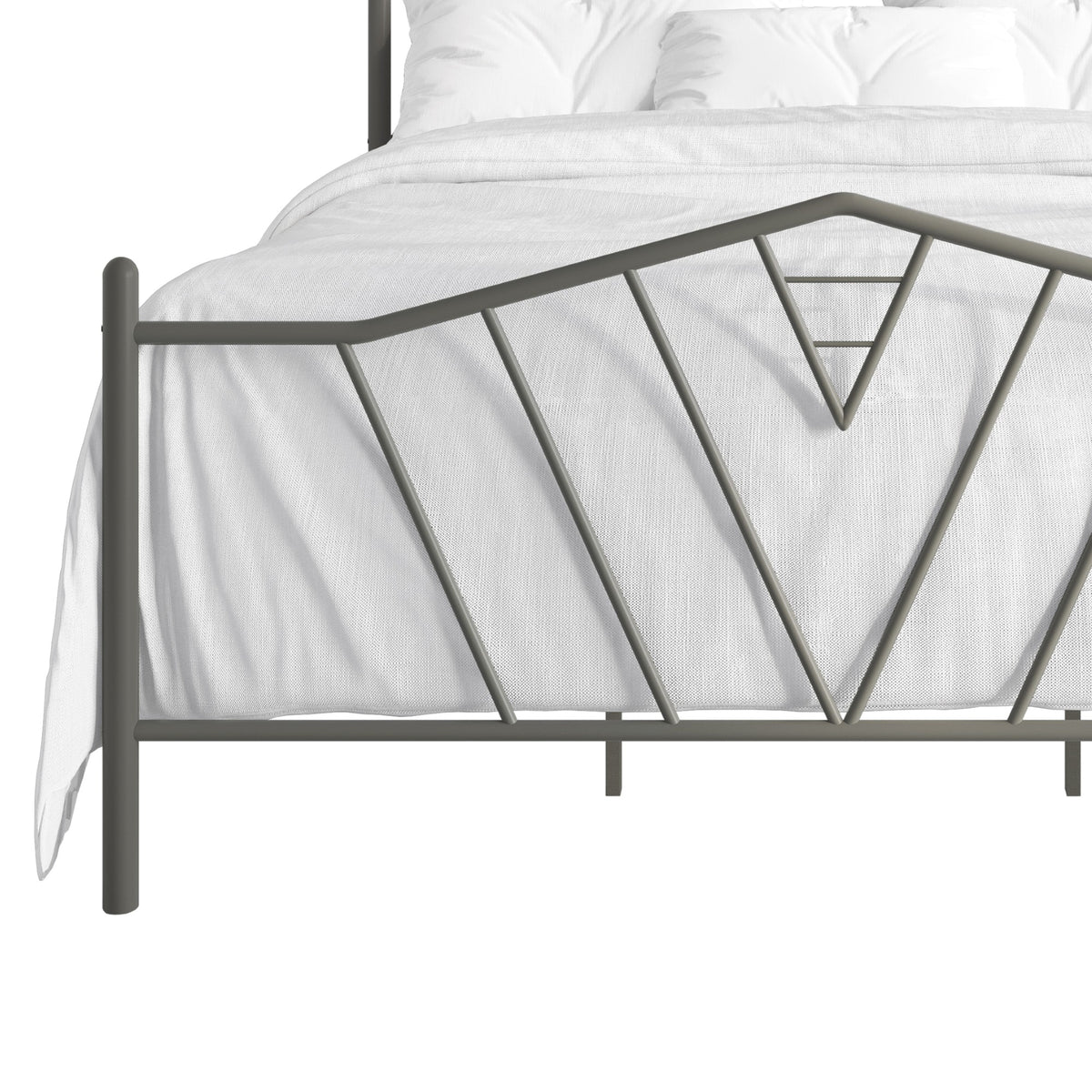 Home Design Valdosta Metal Platform Bed, No Box Spring Required, Modern Design, Easy Assembly