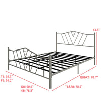 Home Design Valdosta Metal Platform Bed, No Box Spring Required, Modern Design, Easy Assembly