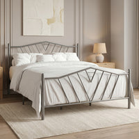 Home Design Valdosta Metal Platform Bed, No Box Spring Required, Modern Design, Easy Assembly